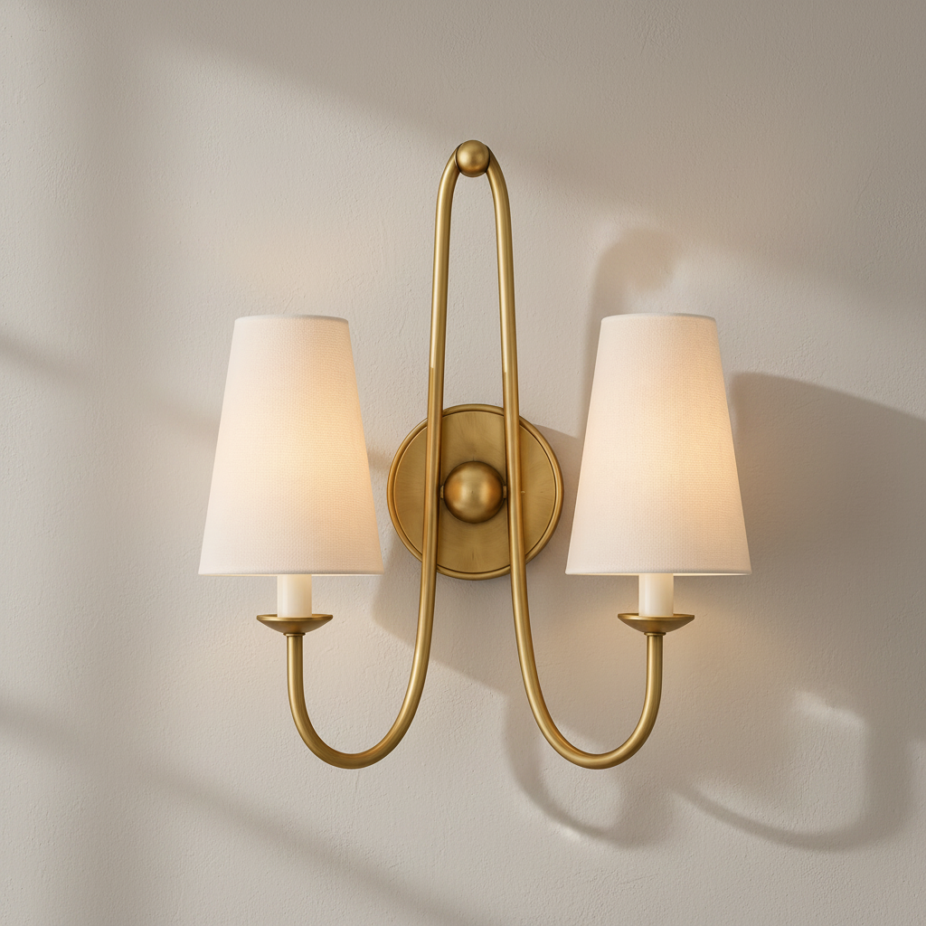 Currey and Company Brayden two-light wall sconce shown from the front