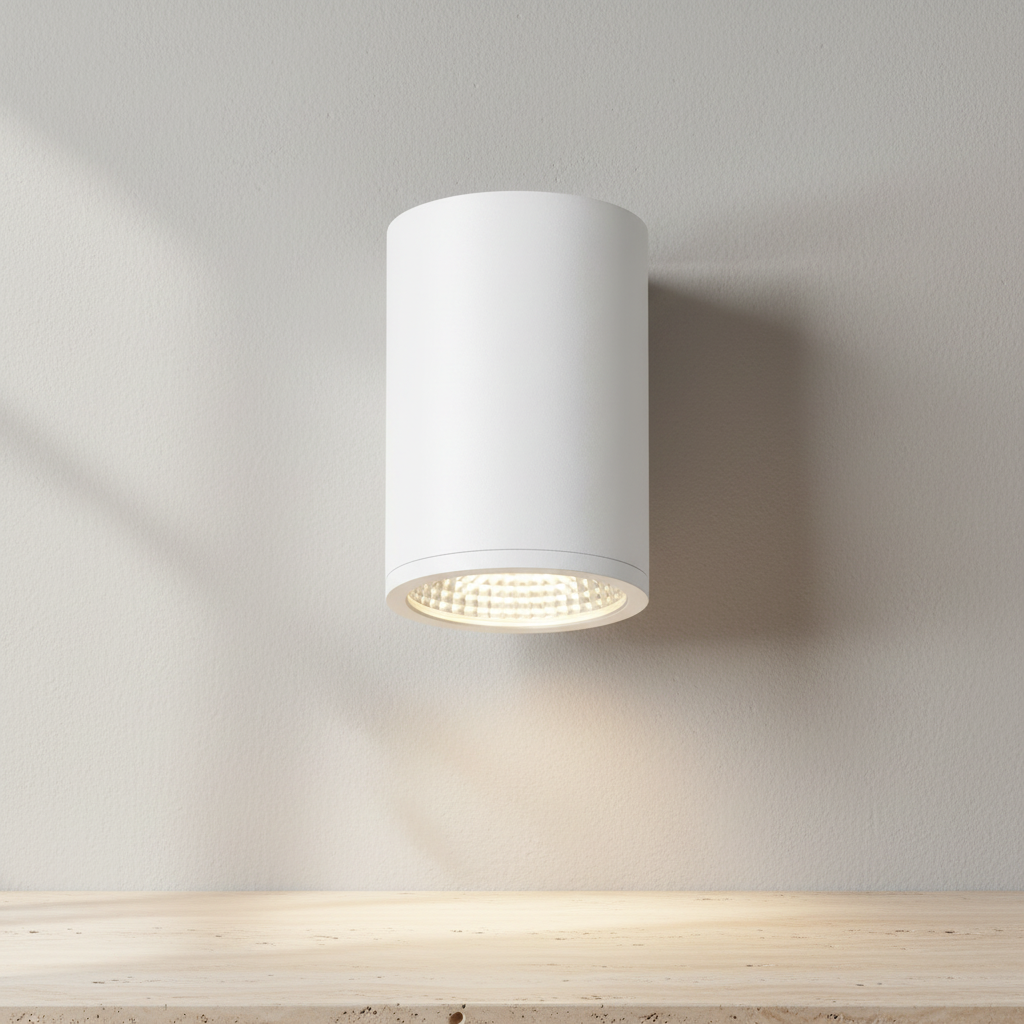 Nordic 5-inch outdoor LED cylinder ceiling light shown from the side