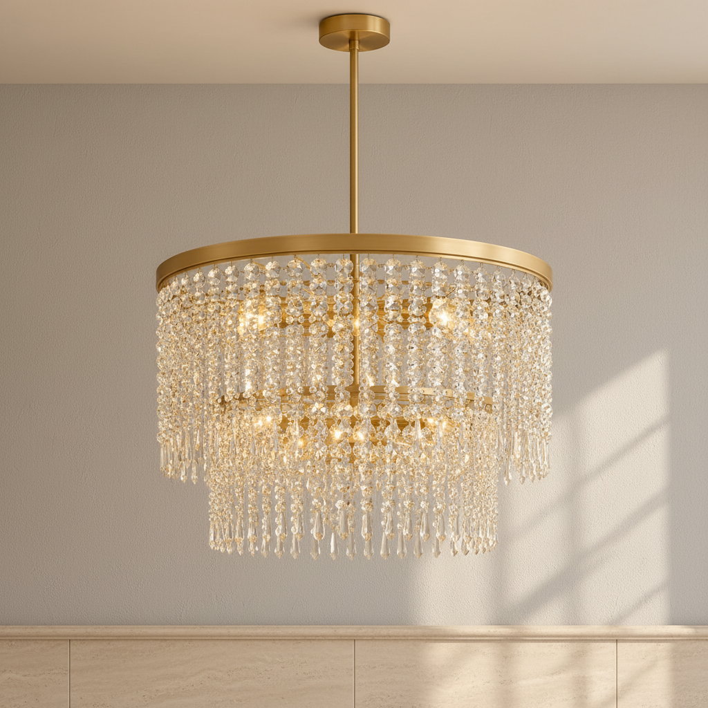 Rubina 30-inch 12-light chandelier shown from the front